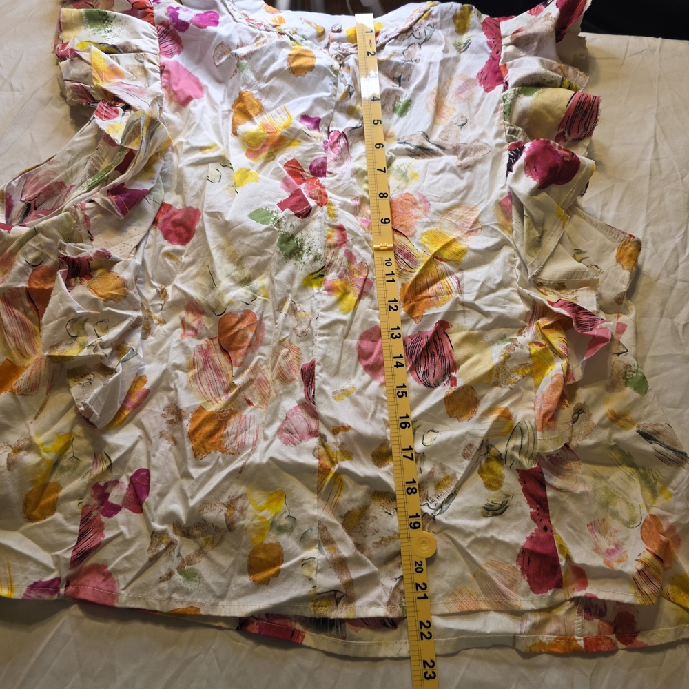 Floral Ruffle Sleeve Blouse Fairhope